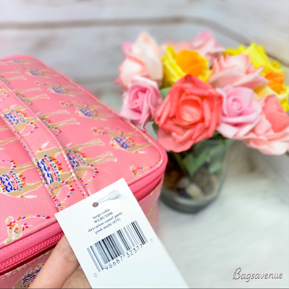 Kate spade large Colin camel pink cosmetic case - Picture 5 of 8